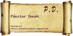 Pásztor Donát névjegykártya