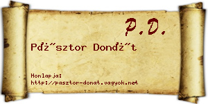 Pásztor Donát névjegykártya