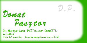 donat pasztor business card